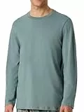 Schiesser Herren Schlafanzugoberteil Shirt Langarm geripptem Rundhals - 182180, Größe Herren:54, Farbe:Mineral