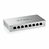 Zyxel Netzwerk Switch 8 Port | Web Managed Gigabit LAN Switch | QoS, Link Aggregation, VLAN, IGMP Snooping | Lüfterlos | Desktop [GS1200-8v3]