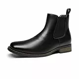 Bruno Marc Herren Stiefel Chelsea Boots Stiefeletten Komfort Schuhe,Size 43,Schwarz-Pu,BMUMAB2402