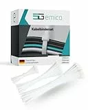 emico Kabelbinder Set 75 Stück Natur - Längen 100/150/200 mm - 2,5/3,6/4,8 mm - Aus hochwertigem PA 6.6 - Selbstverriegelnd & universell - Ideal für Organisation, Befestigung & Bündelung aller Art