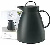alfi DAN 1,00l, velvet black mat, Kunststoff-Isolierkanne mit hygienischem Hartglaseinsatz, Drehverschluss, Designerstück, ideal als Kaffeekanne, Teekanne, BPA-frei