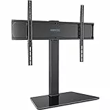 BONTEC Tv Ständer Höhenverstellbar, Universal TV Standfuß für 42-86 Zoll LCD LED OLED Flach & Curved Fernseher, Schwenkbarer Standfuß Fernseher, Glasfuß, bis 50 KG, Max. VESA 800x600 mm