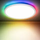 Swoieltr LED Deckenleuchte Dimmbar mit Fernbedienung 24W RGB Farbwechsel wohnzimmerlampe, 3000K/4500K/6500K Rund LED Panel RGB Deckenleuchte für Wohnzimmer Schlafzimmer Badezimmer kinderzimmer