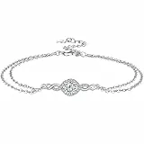 J.MUEN Unendlichkeitszeichen Armband Damen 925 Sterling Silber Unendlichkeits Armkette Schmuck für Weihnachten Muttertag Geburtstag Valentinstag