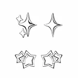 LEEQBCR 2 Paar Damen Mädchen Anti-Allergie Asymmetrische Stern Ohrringe, Kleine Ohrringe, 925 Silber, Geschenke für Frauen Freundin Mutter Mädchen (Silber)