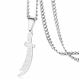 VASSAGO Schwert-Halskette für Männer und Frauen, Zulfiqar, Schwert, Halskette, Imam Ali Zulfiqar, Anhänger, arabische Rune, islamisch, muslimischer Schmuck, Talisman, Amulett, religiöses Geschenk,