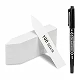 Bamworld 100 Stück Pflanzenschilder Wetterfest Doppelseitig 10x2 cm mit Beschriftungsfläche Schilder zum Beschriften Pflanzschilder Kräuterschilder für Gemüsebeete Gartenarbeit Draußen