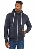 ALESSANDRO SALVARINI Herren Sweatjacke (S-3XL) mit Kapuze - Leicht, Atmungsaktiv, Kapuzenpullover mit Reißverschluss Männer - AS-296 Navy X-Large