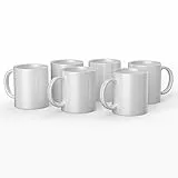 Cricut Ceramic Coffee Mug - Sublimation Blank - White - 12 oz/340 ml (6 Pack Bulk Bundle)