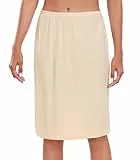 Wikoan Damen Unterrock Kurz Halber Rock Klassische Unterrock Damen Knielang Antistatisch Einfarbig Unsichtbar Unterkleid Nude S