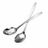 IMEEA Schöpfkelle Edelstahl Set 32,5cm Lange Schöpflöffel & Lochkelle Schaumlöffel Küchenhelfer für Suppe Soße Eintopf Pasta
