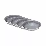 BUTLERS Schüssel 550ml 4er Set Suppenteller ATLANTIS Steinzeug Geschirr Suppenschüssel | Bowl Salatschale Teller tief Salatschüssel | Farbverlauf mit Boho-Stil | Mikrowellen- & spülmaschinenfest