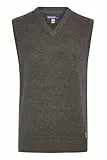 Blend BHLarsson Herren Pullunder Strickweste Feinstrick Pullover ärmellos mit V-Ausschnitt Baumwollmischung Regular fit, Größe:L, Farbe:Pewter Mix (70817)