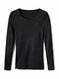 CALIDA True Confidence Langarmshirt Damen, aus Wolle-Seide, Feinripp, temperaturausgleichend und geruchsneutralisierend