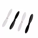 vhbw 4X Propeller kompatibel mit Jamara QCF 110 Drohne - 2 Paar Ersatzpropeller, Selbstsichernd Schwarz Weiß