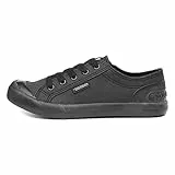 Rocket Dog Damen Jazzin Canvas Schuhe Segeltuch Schnürung Schwarz/Schwarz 39 EU