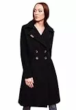 Navahoo Damen Mantel Trenchcoat Winterjacke Wintermantel B661 [B661-Wooly-Schwarz-Gr.XXL]