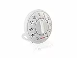 Leifheit Kurzzeitmesser ComfortLine-Serie, praktischer Küchentimer bis 60 Minuten, Eieruhr mit gut lesbarer Minutenskala, Kitchen timer benötigt keine Batterien, Küchenuhr, weiß