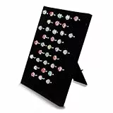 NCOALE Schmucktablett, Schwarzer Samt Ringhalter mit 50 Kartenfächer Schmuckkästchen Schmuckdisplay Schmuck Organizer Ring Ohrringe Aufbewahrung Ringdisplay