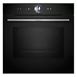 Bosch HMG776NB1, Serie 8 smarter Einbau-Backofen mit Mikrowellenfunktion, 60 x 60 cm, Schwarz, Made in Germany, Pyrolyse, Air Fry, Digitaler Bedienring Touchdisplay, Automatikprogramme auf Knopfdruck