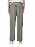 DENIMFY Palazzo Hose Damen Sommer 7/8 Culotte DFBrenda Hohe Taille Weites Bein Sommerhose Stoffhose Knöchellang Elastische Taille Taschen Einfarbig, Größe:XXL, Farben:Washed Olive
