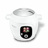 Moulinex Cookeo+ Intelligenter Multicooker mit hohem Druck, 6 l, 80 integrierte Rezepte, unbeaufsichtigt, intuitives Display, Schritt-für-Schritt-Anleitung zum Kochen, spezielle App, weiß CE854110