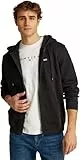 Tommy Jeans Herren Hoodie mit Reißverschluss Flag Zip Thru mit Kapuze, Schwarz (Black), M
