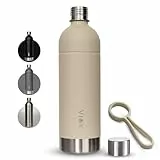 VIOK Flasche für Aarke Carbonator 3 & 2, Smeg, Brita SodaOne, Sodapop Cooper & Philips GoZero – 1,3L Edelstahl Ersatzflasche, spülmaschinenfest, Alternative Aarke Flasche - mit Tragegriff