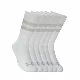 Under Armour Unisex Essential 6er-Set Crew, atmungsaktive Socken für Herren und Damen, Sportsocken mit enger Passform, leichte Laufsocken für ein Barfußgefühl,White/White/Halo Gray,LG