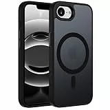 ORDA für iPhone 16e Hülle Kompatibel mit MagSafe,Magnetisch Handyhülle für iPhone 16e Case Durchscheinende Matt Rückseite Dünn Stoßfest Schutzhülle Schwarz