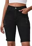 Alaster Queen Shorts Damen Kurze Hose in Bermuda Denim Shorts Sommer Modische Jeans Damen Bermuda Jeans Schwarz XL