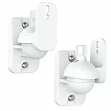 Cozycase Lautsprecher Wandhalterung Halterung mit Beschlägen - 2 Stück Schwenkbar/Neigbar Lautsprecher Halter Set, Robuste Lautsprecherhalterung bis 3,5 kg, Weiß