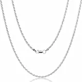 AKA Gioielli® - Damen Herren Kette Silber 925 Echt - 3mm Silberkette 925 ohne anhänger - 50 cm lang
