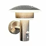 NBHANYUAN Lighting® LED 4 Modi Außenlampe mit Bewegungsmelder und Dämmerungssensor,Aussenwandleuchte Dauerlicht,Silber,IP54,SUS316 Edelstahl, Warmweiß (3000K), 1000LM, 9W