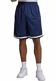 Urban Classics Herren Stripes Mesh Shorts – Loose Fit Basketball Shorts aus atmungsaktivem Polyester mit Streifendetails, ideal für Sport, Training & Streetwear,Darkblue/Black/White,L
