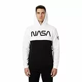 United Labels NASA Pullover mit Kapuze für Herren, Weiß Schwarz, L, Hoodie, Sweatshirt aus Baumwolle, Kapuzenpullover