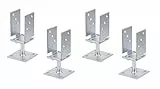 Alberts 214500 4er-Set U-Pfostenträger | breitenverstellbar und zum Aufschrauben | galvanisch verzinkt, dickschichtpassiviert | Breite 71-131 mm