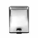 Beldray Doppelfach - 5 Liter Dual Separation Abfall, Rechteckiger Müll, Herausnehmbare Inneneimer, Geeignet für Schlafzimmer & Badezimmer, Fußpedalfunktion, Edelstahl
