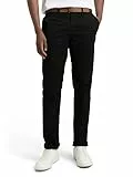 TOM TAILOR Denim Herren Slim Fit Chino Hose mit Gürtel 29999 - Black 32W / 32L