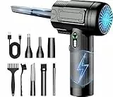 RADCLO Elektrische Staubgebläse Akku, 3-Stufen 100000U/min Druckluftgebläse, USB-C Wiederaufladbarer Compressed Air Duster mit LED, Mini Handventilator für PC, Auto, Tastatur, Bürogeräte