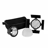 Rollei Zubehör-Set für LUX-Serie LUX 100 Bi-Color/LUX 100 RGB/LUX 60 Bi-Color oder LUX 60 RGB mit Magnetischer Anschluss Barndoors, Softball, Wabengitter und Reflektor