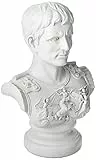 Design Toscano Augustus Caesar Primaporta Büstenstatue, Polyresin, antikes steingrau, 46 cm