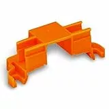 WAGO Befestigungsadapter 243-112 | 4 Steckplätze für 4- & 8-Leiter-Klemmen (Serie 243), 10 Stück, Schraubbefestigung für MICRO Verbindungsdosen-Klemmen, geeignet zur Montage auf Tragschiene 35, orange