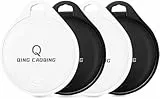 QING CAOQING Air Tag 4er Pack mit „Wo ist?“-App (nur iOS), Bluetooth-GPS-Tracker mit MFi-Zertifikat für Schlüssel, Geldbörsen, Rucksäcke, Gepäck, mit austauschbarer Batterie & Schlüsselring