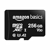 Amazon Basics microSDXC-Speicherkarte mit Adapter in voller Größe, A2, U3, Lesegeschwindigkeit bis zu 100 MB/s, 256 GB, Schwarz