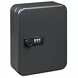 Burg-Wächter Schlüsselbox abschließbar mit Zahlencode, 20 nummerierte Haken, Stahlblech, KC 20 C, Mattschwarz