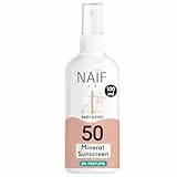 Naïf - Mineralisches Sonnenschutzspray - für Baby & Kind - 0% Parfüm - LSF 50 - Spray ohne Octocrylene - UVA und UVB Schutz - Wasserresistent - Dermatologisch Getestet - Ohne Mikroplastik - 100ml