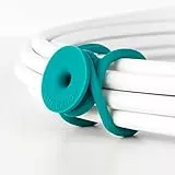 CABLE CANDY – Cable Ties, Small Medium Large - 3 Stück Wiederverwendbare Silikon-Kabelbinder Kabelmanagement für unterwegs, Tasche und Büro. Halten Kabel mit bis zu 85 mm Durchmesser zusammen. Türkis