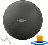 BalanceFrom Anti-Platz- und Rutschfester Gymnastikball Yoga-Ball Fitnessball Geburtsball mit Schnellpumpe, 0,9 kg Kapazität (38-45 cm, S, Grau)