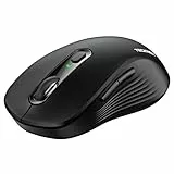 TECKNET Maus Kabellos, Bluetooth Maus (Tri-Modus: BT 5.0/3.0+2.4G) Funkmaus mit USB-A Empfänger, 4800 DPI Leise Mouse für große Hände, Multidevice für PC/Laptop/Mac/Tablet, Schwarz